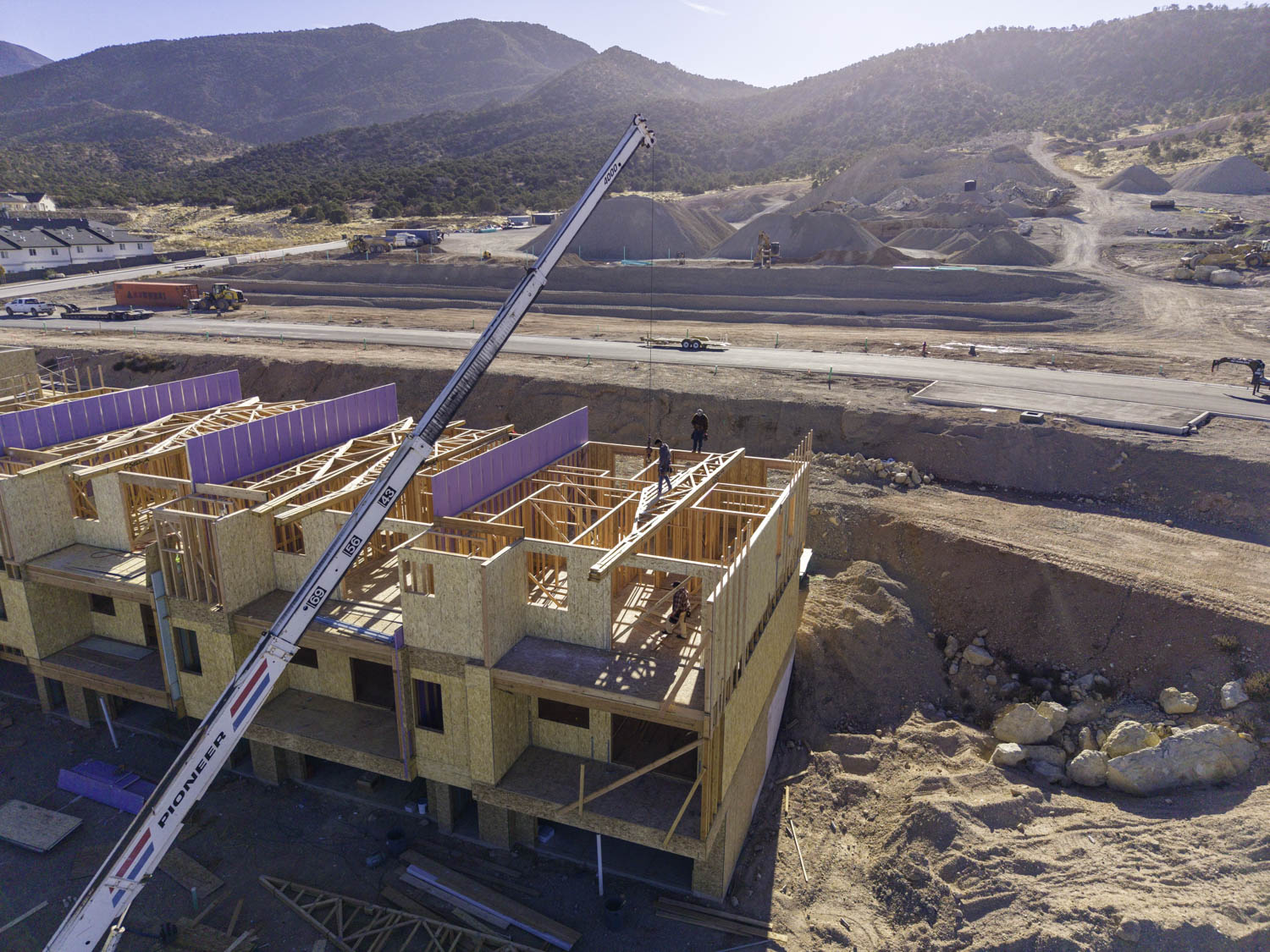Overhead View of Fiddlers Canyon Townhomes Under Construction